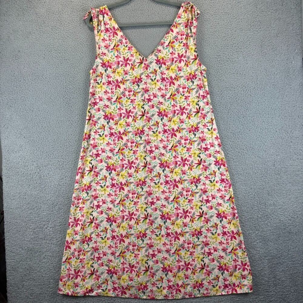 TEX Floral Dress Large Cottagecore Coastal Beachy Resortwear Summer Cruise Midi